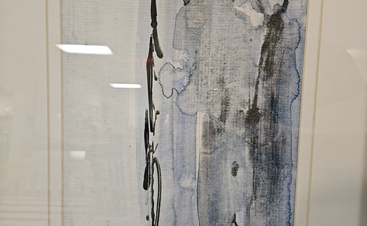 'At the Dawn A' Abstract with Distressed Black Frame