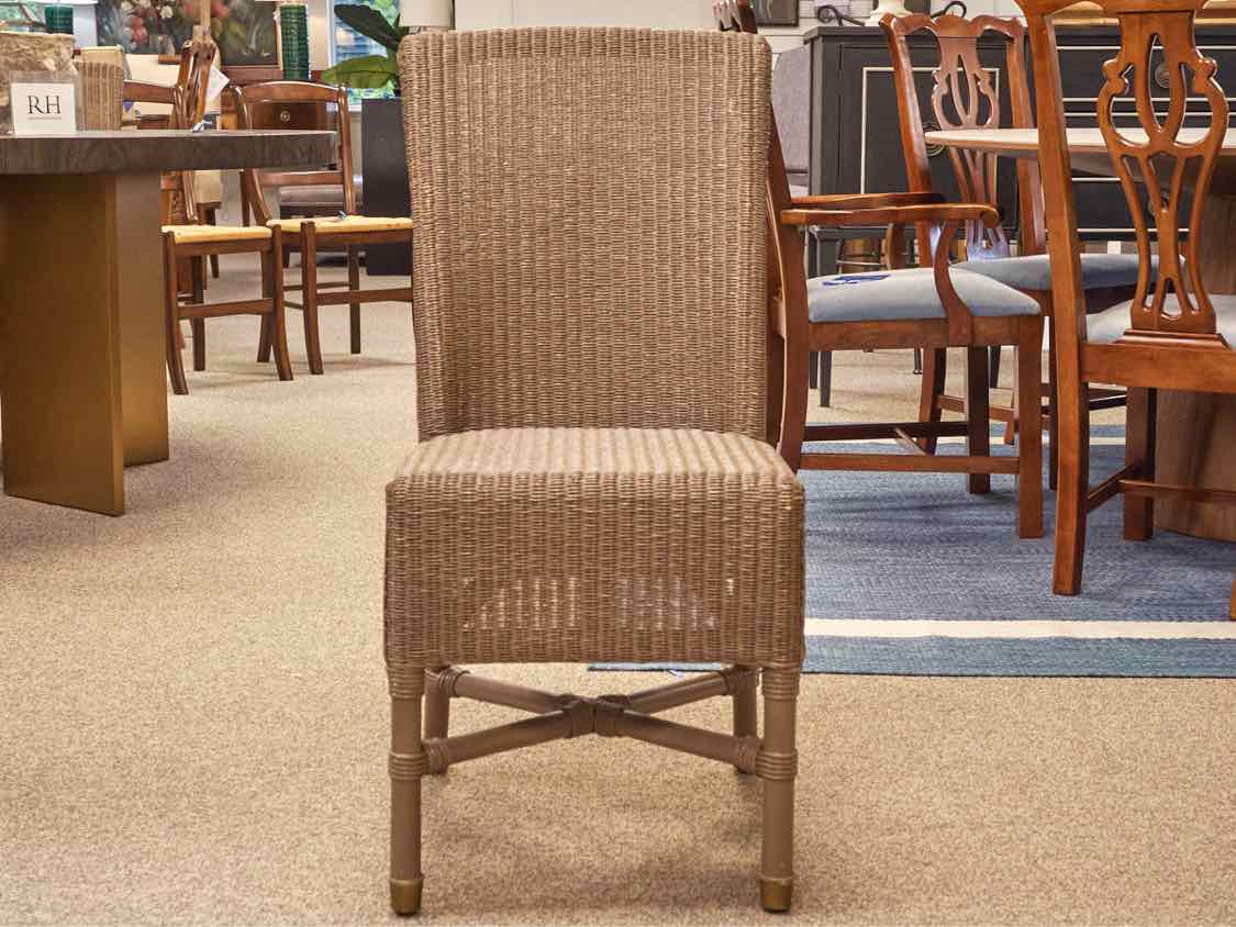 Set of 4 Janus et Cie Taupe Wicker Chairs