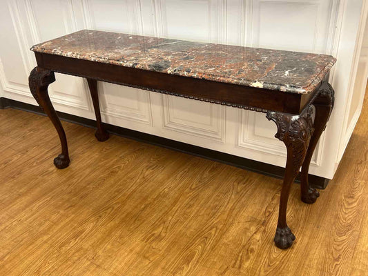 Henredon Marble-Top Mahogany Console