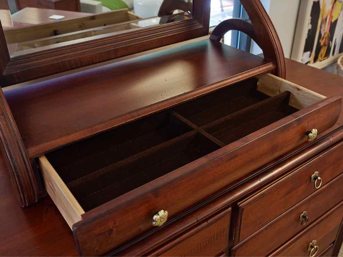 Ethan Allen British Classics Dawson Tall Dresser with Pivot Mirror