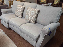 Zhejiang Home Silver Gray Upholstered 3 Cushion 2 Seat Power  Recliner Sofa