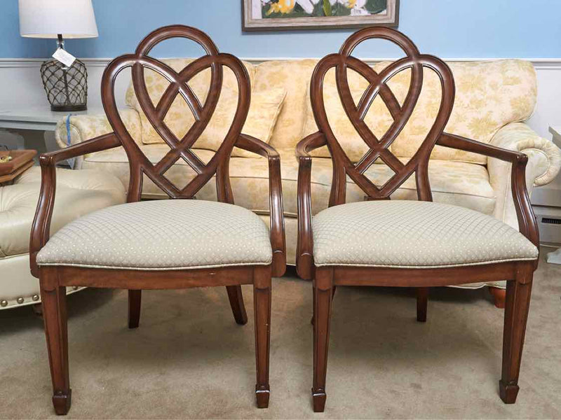 Pair of Ethan Allen Hepplewhite Ribbon- Back  Dining Chairs