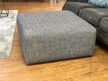 Square Ottoman in Grey/Teal/Navy