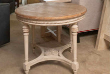 Zentique 'Bence' White Washed Distressed & Carved Side Table