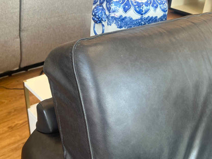 Klausner Charcoal Leather Sofa