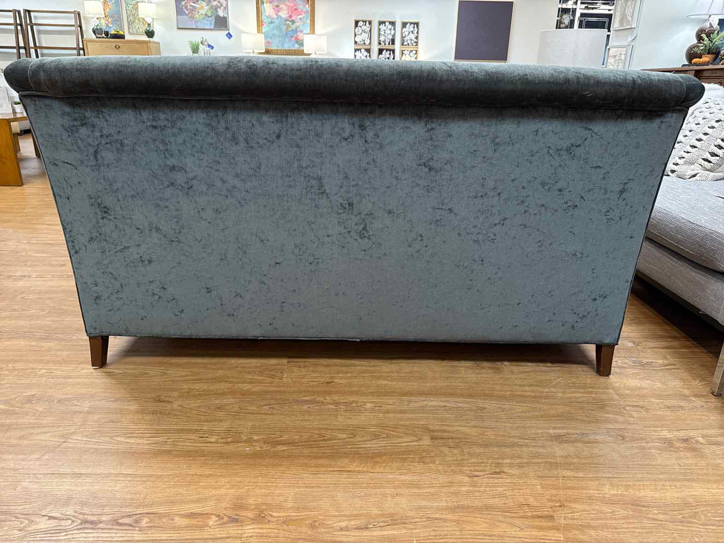 Gray Velvet Loveseat