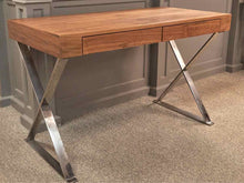 Contemporary Walnut Desk on Chrome Base