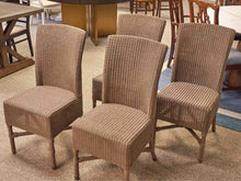 Set of 4 Janus et Cie Taupe Wicker Chairs