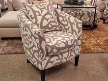 Pair of Boston Interiors Charlize Chairs in Mushroom & White Coral Print