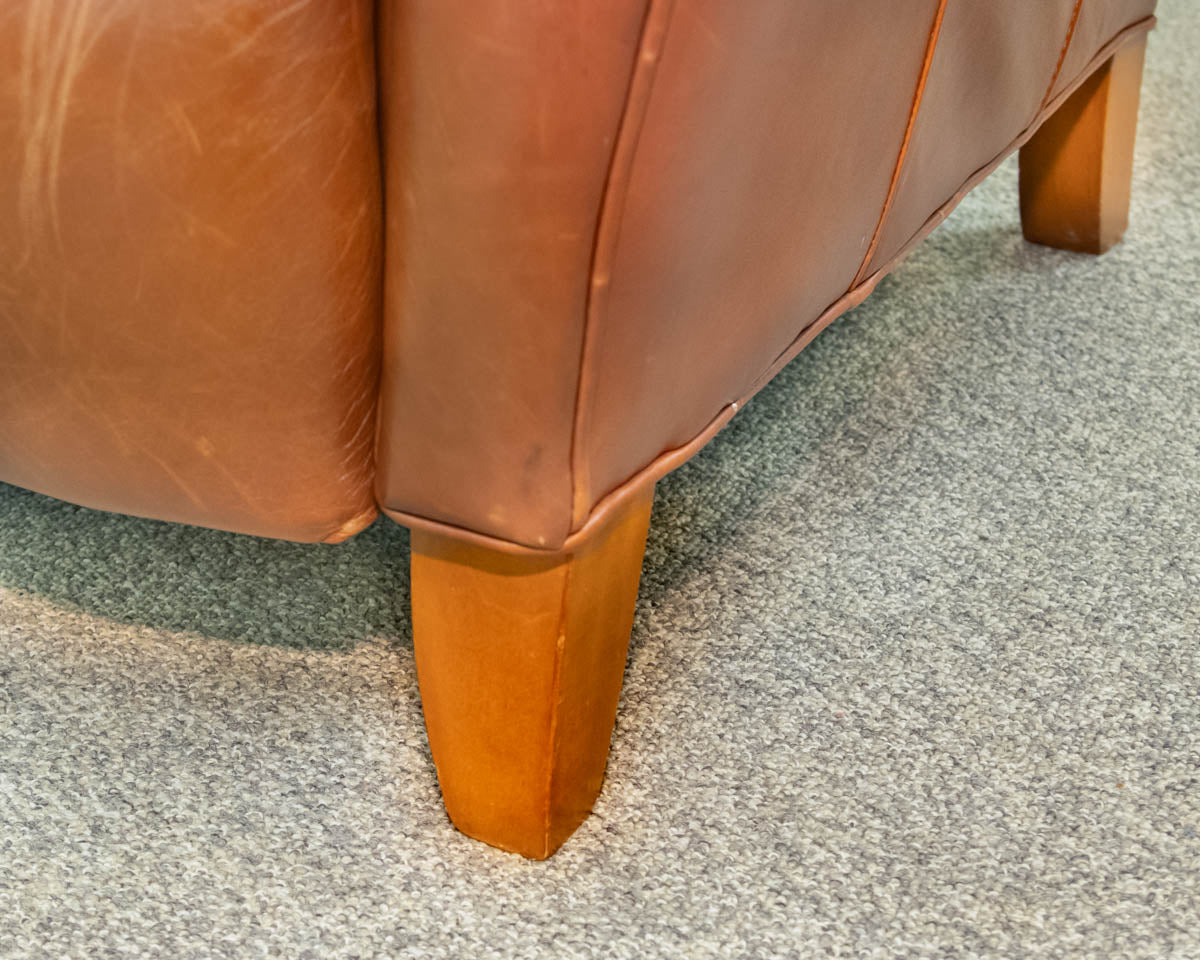 Ethan Allen 'Paloma' Chestnut Leather Recliner