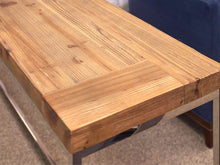 Reclaimed Wood Console with Chrome Base