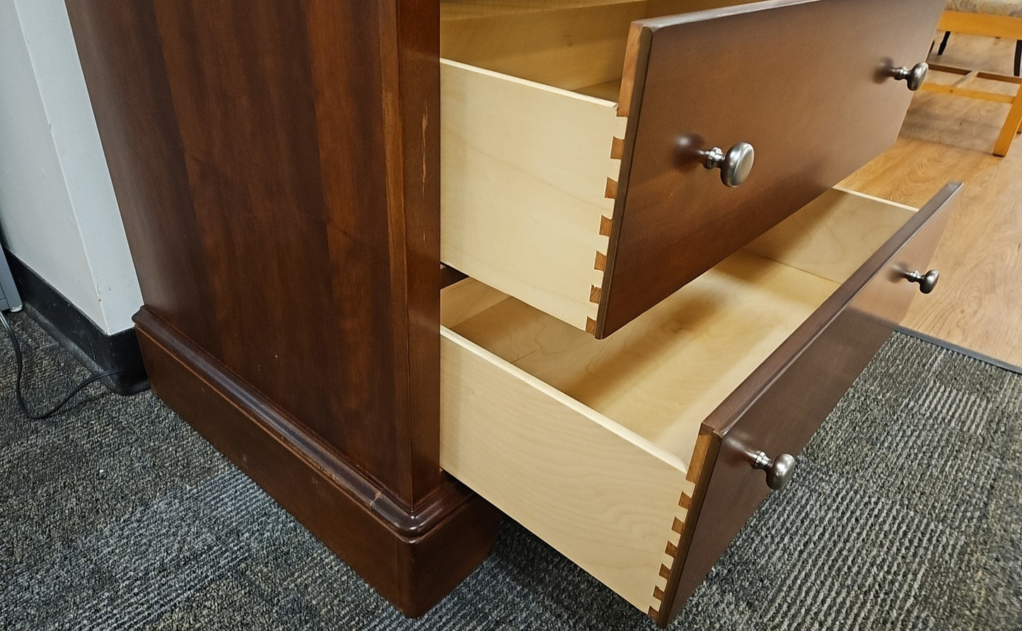Stanley Cherry 2-Drawer Armoire w/ Mirrored Front