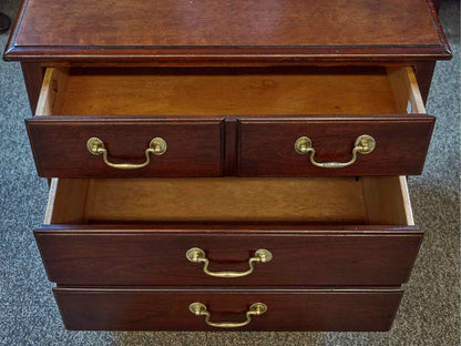 Drexel Mahogany 2 Drawer Nightstands with Hepplewhite Brass Pulls