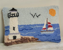 Lighthouse Hooked Accent Pillow