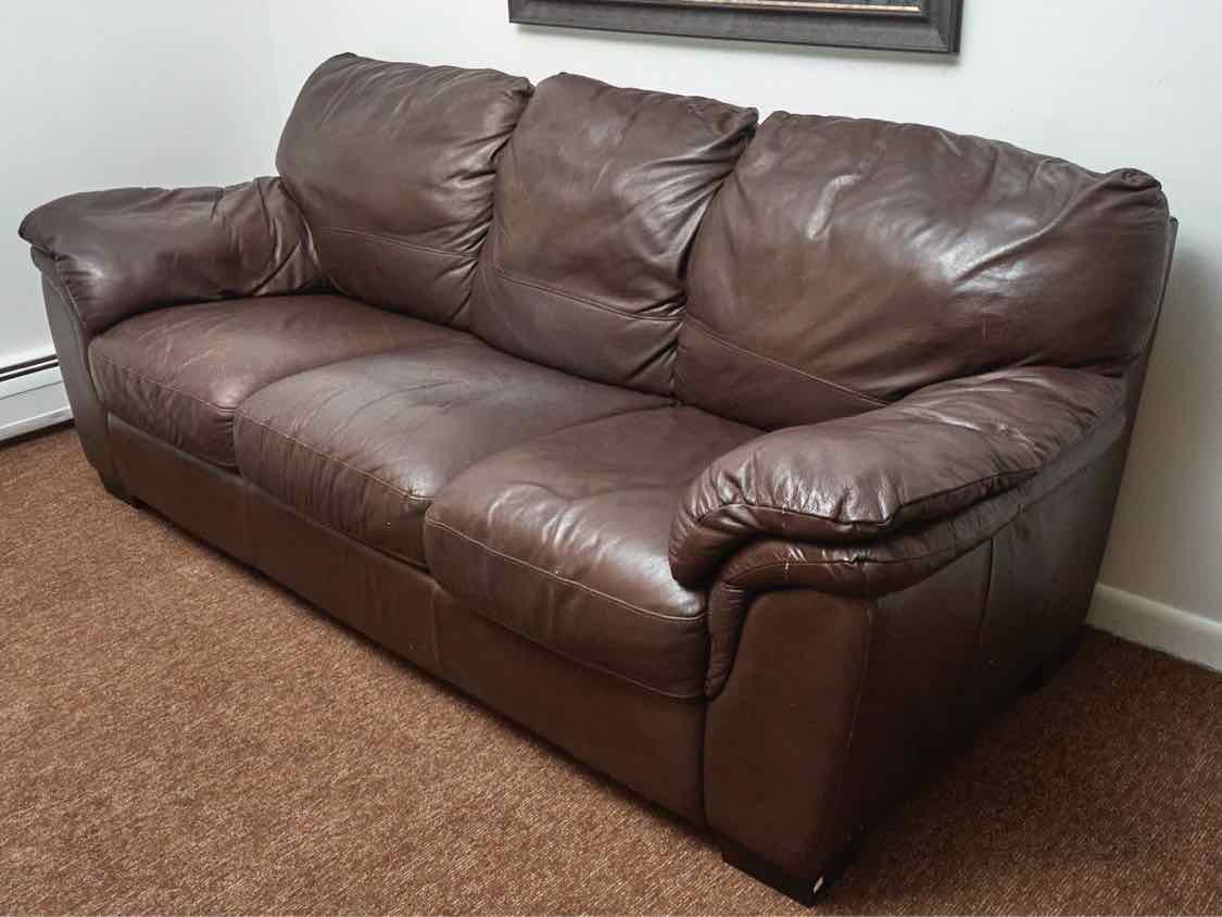 Italsofa Brown Bonded  Leather Sofa