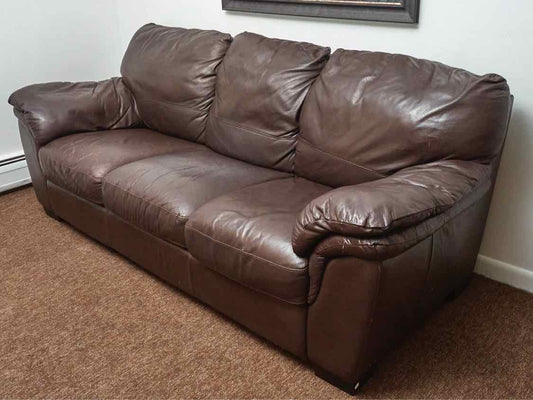 Italsofa Brown Bonded  Leather Sofa