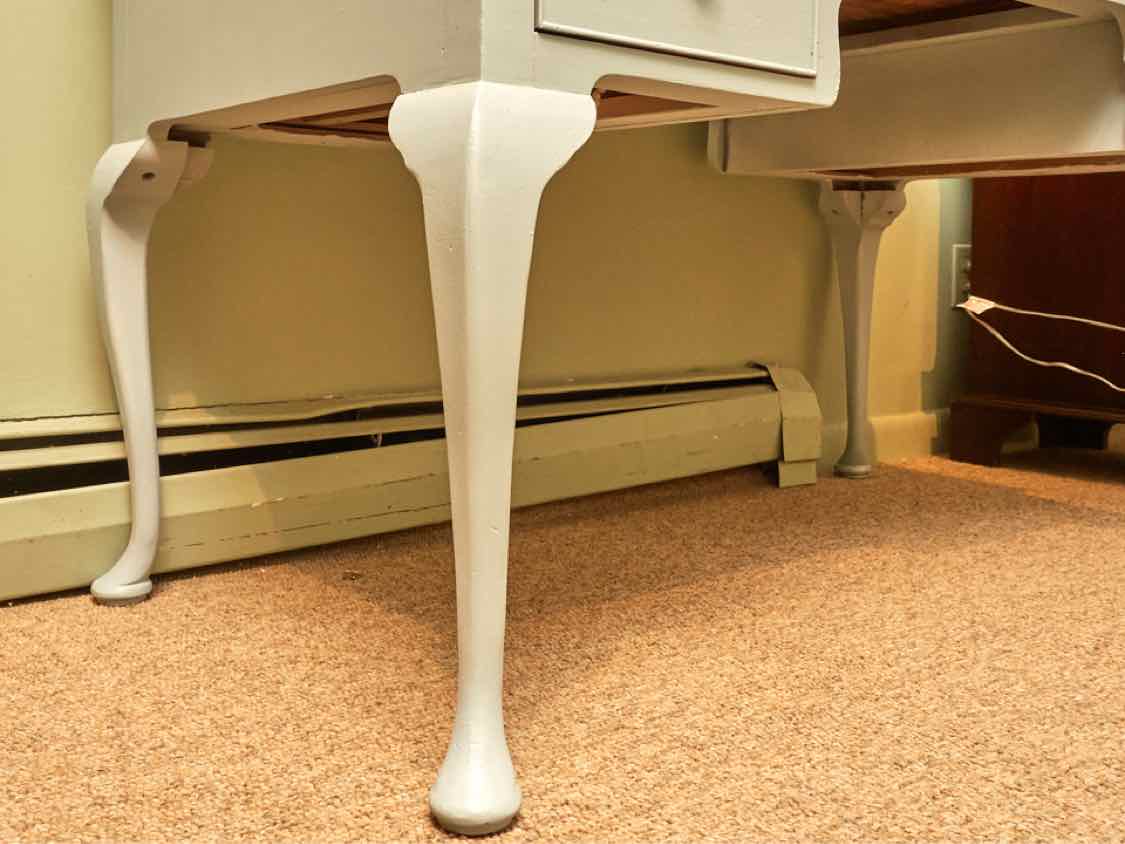 Solid Cherry Ice Blue Finish Queen Anne Desk