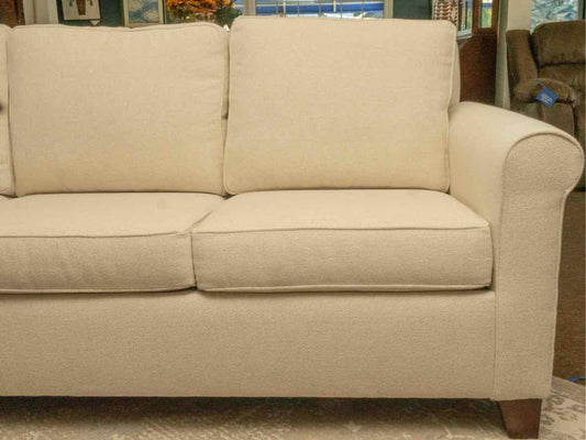 Pottery Barn'Cameron' Oatmeal Boucle  3 Cushion  Rolled Arm Sofa