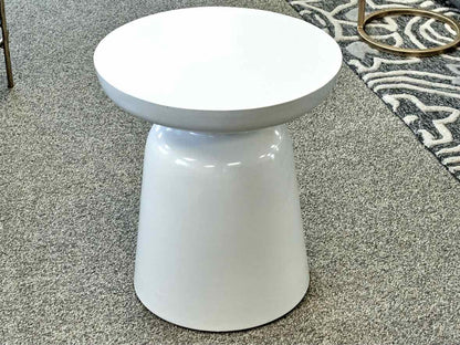 Ivory Metal Round Side Table