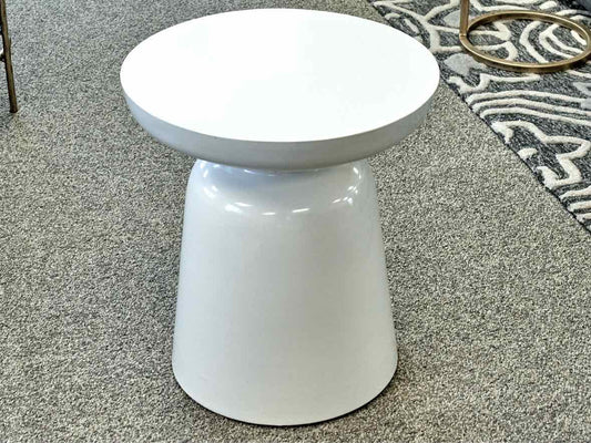 Ivory Metal Round Side Table