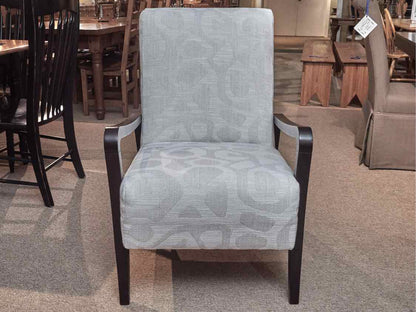 Best Chair White Upholstered Arm  Chair with Ebony Finish Wood frame