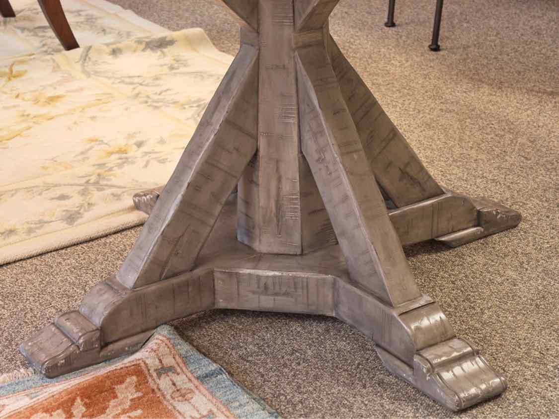Round Gray Wash Oak Dining Table