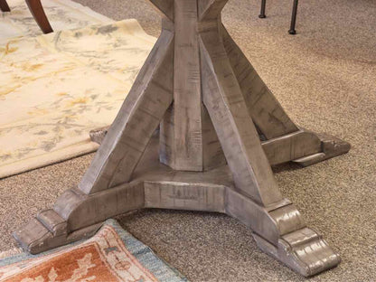 Round Gray Wash Oak Dining Table