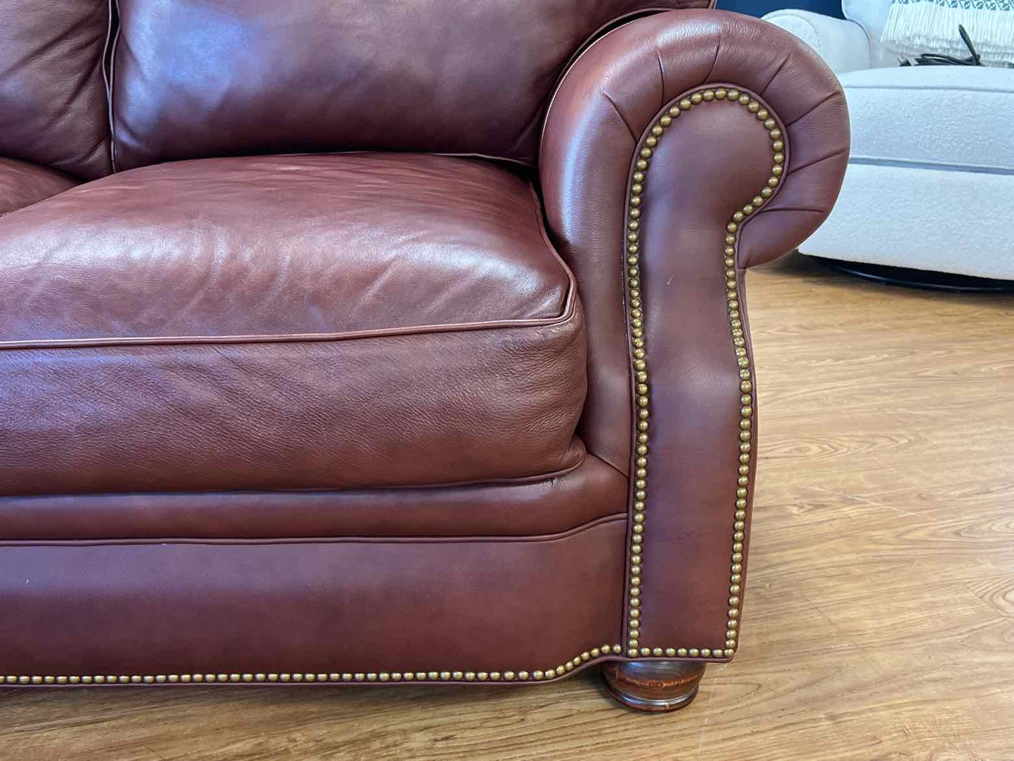 Hancock and Moore Burgundy Leather Sofa