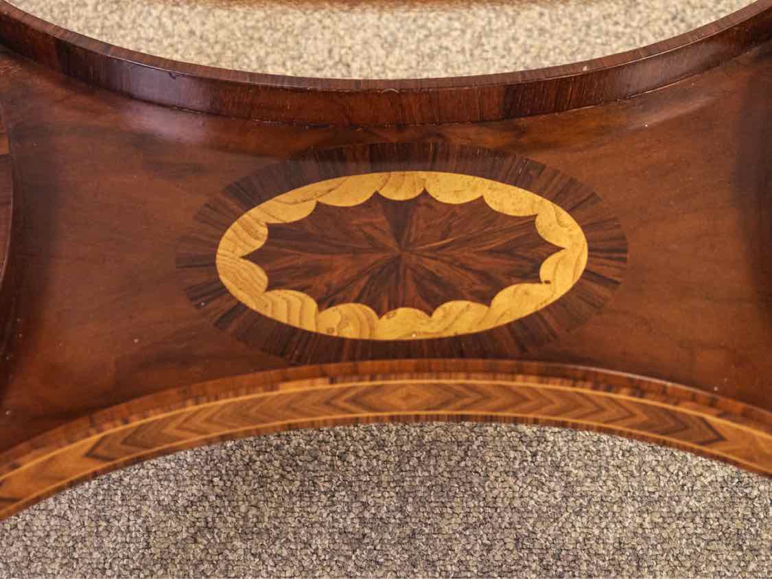 Maitland Smith Oval Inlaid Accent Table with Drawer