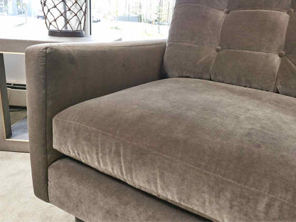 Charcoal Grey Micro Fiber Upholstered Chair with Tufted Back Pillow