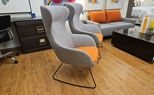 Frovi Pair of 'ILK' High Back Lounge Chairs