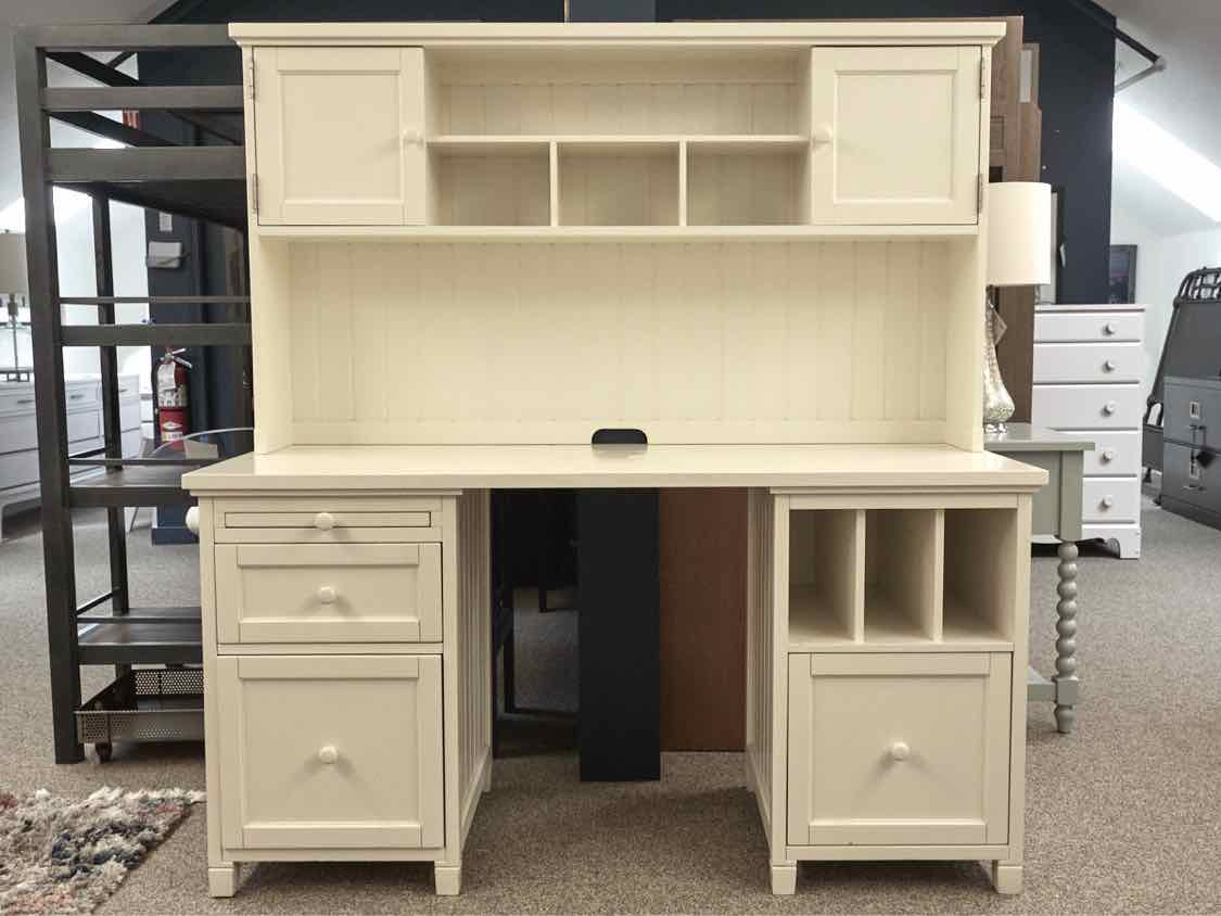 Pottery Barn Off White W/ Hutch Top