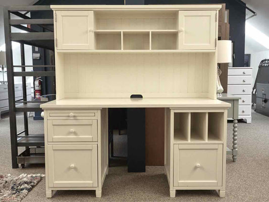 Pottery Barn Off White W/ Hutch Top