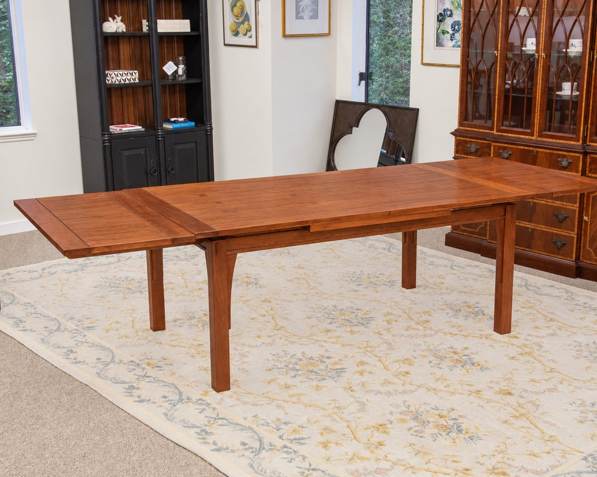Stickley Mission Drawtop Dining Table in Cherry & Set of 6 Bayonne Dining Chairs