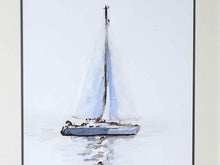 'Mirrored Sailboat I' Double Matted Art Print In White Washed Frame