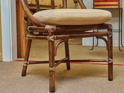 McGuire Glass Top Rattan Bamboo  Table &  8 Chair Set