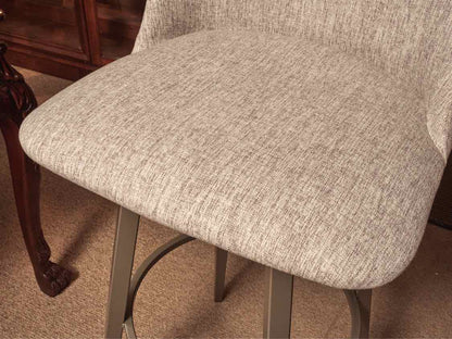 Pair Of Amisco Industries Canada Silver Gray Swivel  Bar Stools