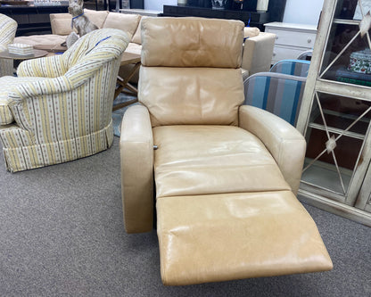 American Leather Sand Colored Leather Recliner/Swivel   Chair