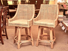 Pair Of Baxton Studio Bella Natural Rattan Swivel Counter Stools