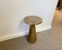 Pedestal Accent Table in Antique Brass Finish