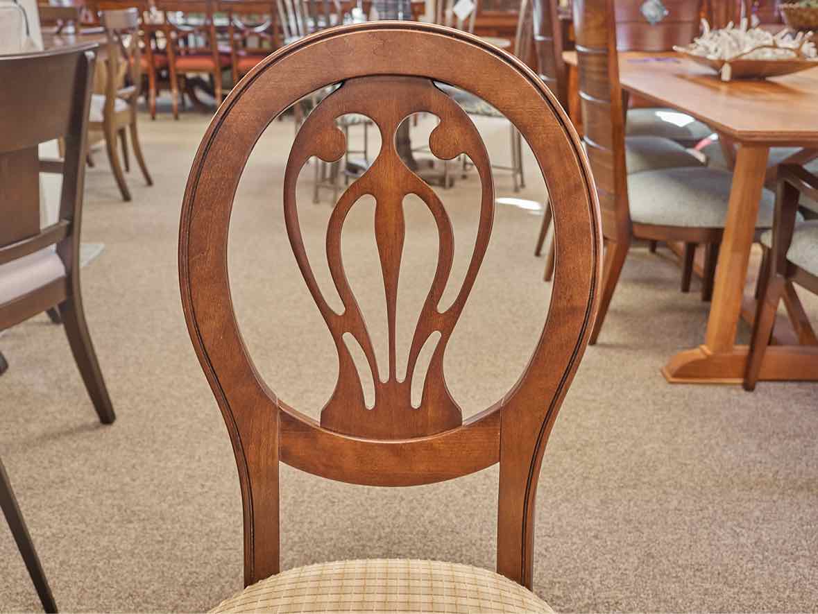 Set of 4 Bremex Birchwood  Dining Chairs with Plaid Upholstered Seat Cushions