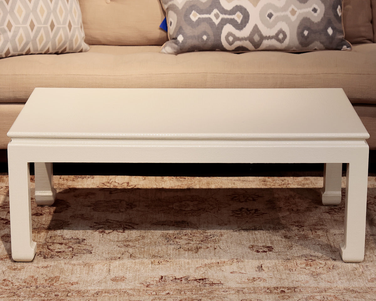 Cream Linen Wrapped Coffee Table