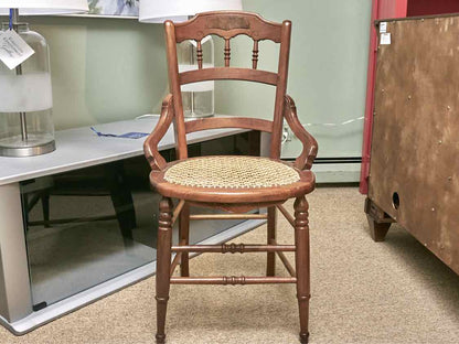 Antique Cherry Cain Seat Chair