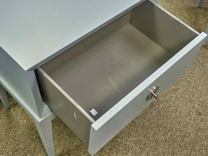 Pair of One Drawer Nightstands in Ice Blue Finish