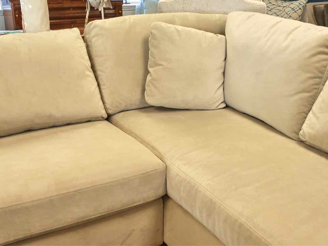 Boston Interiors 2 Piece Sectional/Chaise in Champagne Microfiber Upholstery