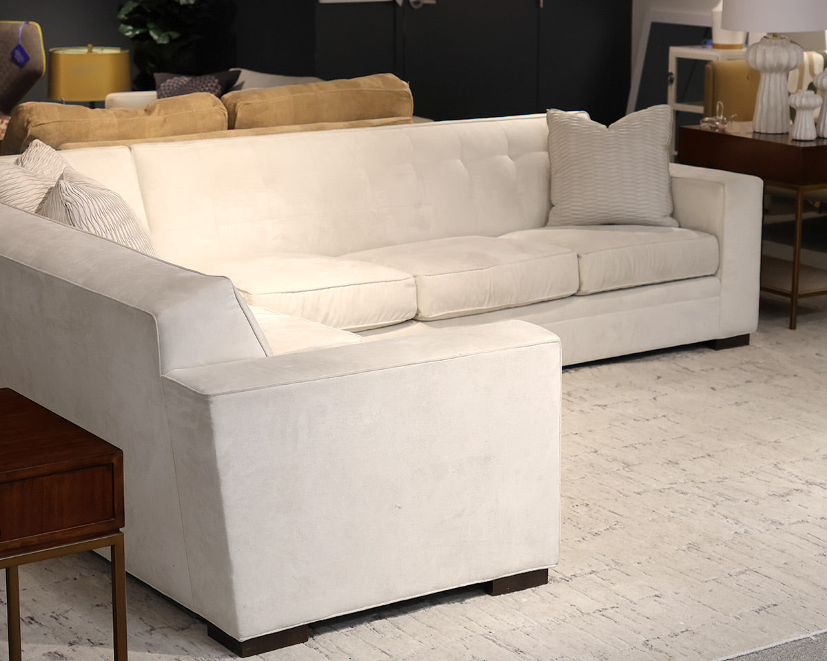 Mitchell Gold + Bob Williams Gabriel 2-Pc Sectional in Off-White Microfiber