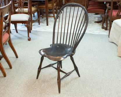 Set of 6 DR Dimes Windsor Dining Chairs in Distressed Black Crackled Finish