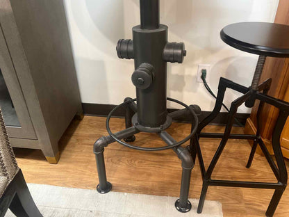 Industrial Wood Top Pub Table w/ Two Stools