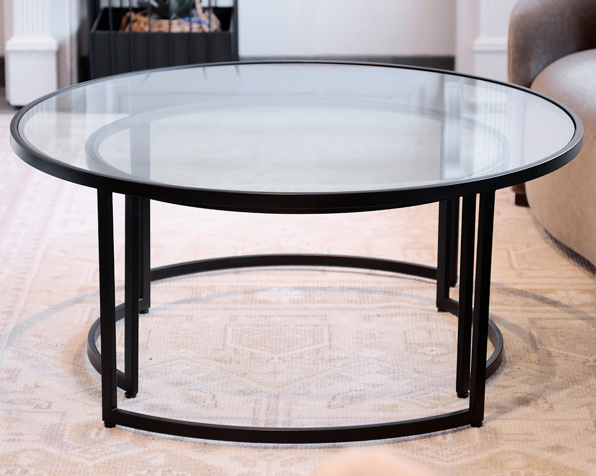 Uttermost 'Corrine' Round Glass Top Nesting Cocktail Tables