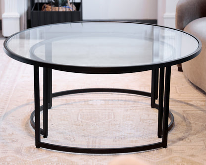 Uttermost 'Corrine' Round Glass Top Nesting Cocktail Tables